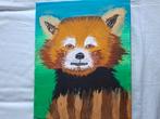 Zelfgemaakt schilderij van een rode panda, Ophalen of Verzenden