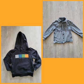 Hoody van Vinrose en jeansoverhemd van JM maat 110-116  beschikbaar voor biedingen