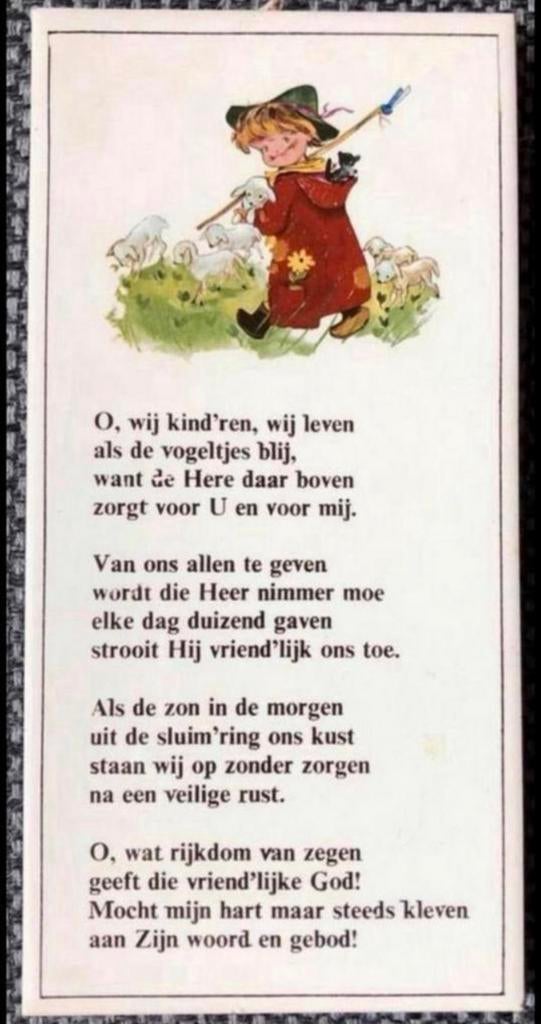 Religieuze tegel “ O, wij kind’ren, wij leven als vogeltjes”, Ophalen of Verzenden, Zo goed als nieuw, Overige typen