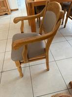 Eetkamerstoel met armleuning, Huis en Inrichting, Stoelen, Ophalen, Gebruikt, Bruin, Vier