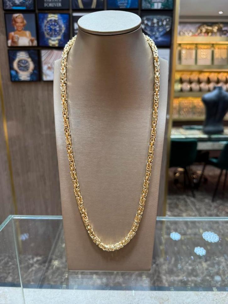 18KT Goud - 45.3 Gram - Ketting - KONING, Sieraden, Tassen en Uiterlijk, Kettingen, Nieuw, Goud, Ophalen