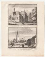kerk Overlangbroek dorp Nederlangbroek gravure ca. 1750, Antiek en Kunst, Kunst | Etsen en Gravures, Verzenden