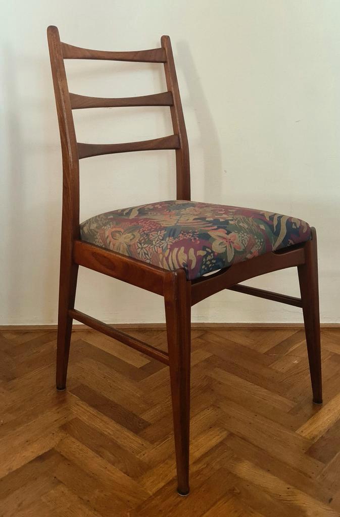 Vier vintage, design eetkamerstoelen. Jaren 60. Teak, Huis en Inrichting, Stoelen, Vier, Ophalen