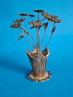 Djokja zilver bloemen vaasje 13 cm., Ophalen of Verzenden