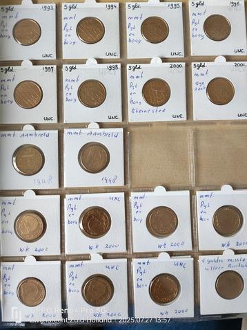 Vijf gulden munten  beschikbaar voor biedingen