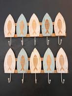 Kinderkapstok hout met wit/blauw visjes patroon, Kinderen en Baby's, Ophalen of Verzenden, Zo goed als nieuw, Wanddecoratie