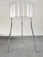 Vintage IKEA Hatten bijzettafel, transparant - chroom, Minder dan 55 cm, Metaal of Aluminium, Rond, Ophalen