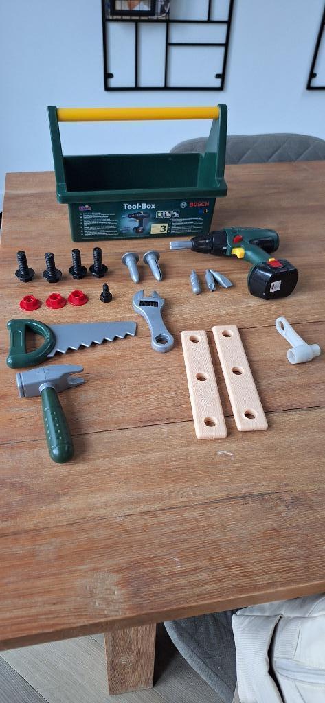 Speelgoed -Gereedschapskoffer BOSCH Met schroefmachine, Kinderen en Baby's, Speelgoed | Educatief en Creatief, Zo goed als nieuw