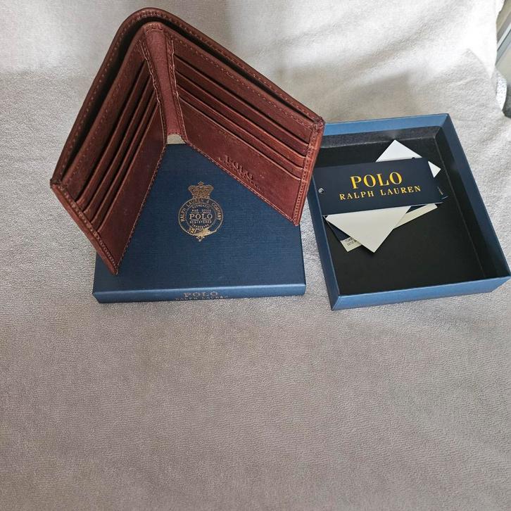 Bruine leren portemonnee Polo Ralph Lauren(NIEUW), Sieraden, Tassen en Uiterlijk, Portemonnees, Nieuw, Overige merken, Bruin, Leer