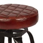 Industrieel Retro Krukje Vintage Kruk Bijzetkruk met Leer, Info@dehanzeherten.nl, Ophalen of Verzenden, De Hanze Herten, De Hanze 2, 6049 HZ Herten