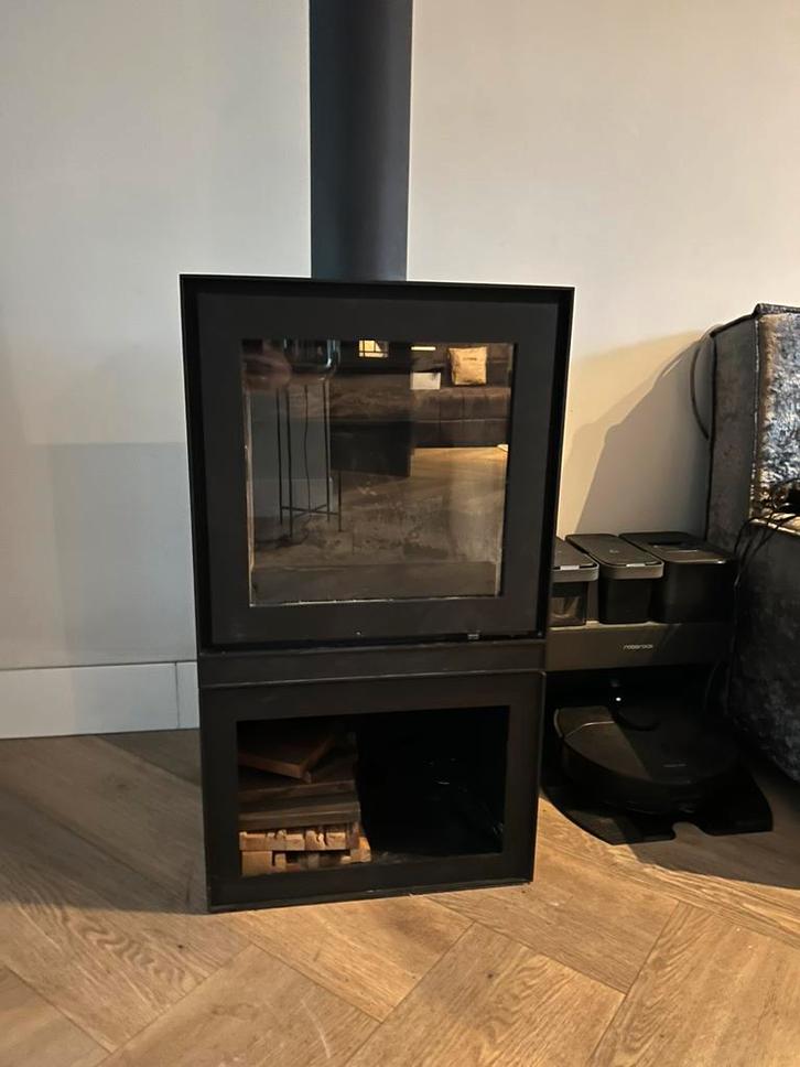 Kachel Altech Max B speksteen zwart, Huis en Inrichting, Kachels, Zo goed als nieuw, Houtkachel, Hout, Ophalen