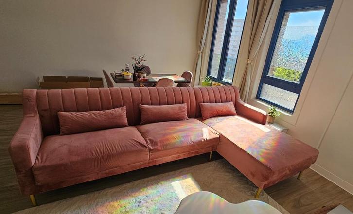 Bank - €400,- ophalen Amsterdam Zuidoost, Huis en Inrichting, Banken | Bankstellen, Gebruikt, Hoekbank, Driepersoons, 250 tot 300 cm
