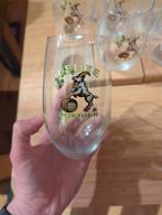 Leute Bokbier Glazen met Houten Houders (6 stuks), Ophalen of Verzenden, Gebruikt, Bierglas