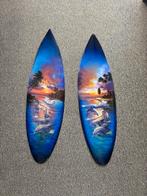 Surfplank hout decoratie 2x, Ophalen of Verzenden, Gebruikt