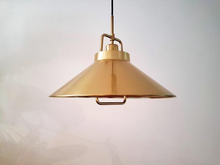 Vintage Fritz Schlegel hanglamp voor Lyfa Denmark, Huis en Inrichting, Lampen | Hanglampen, Gebruikt, Minder dan 50 cm, Metaal