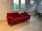 Slaapbank stof rood LUCAN, Huis en Inrichting, Slaapkamer | Slaapbanken, 190 cm of minder, 80 cm, Gebruikt, Eenpersoons
