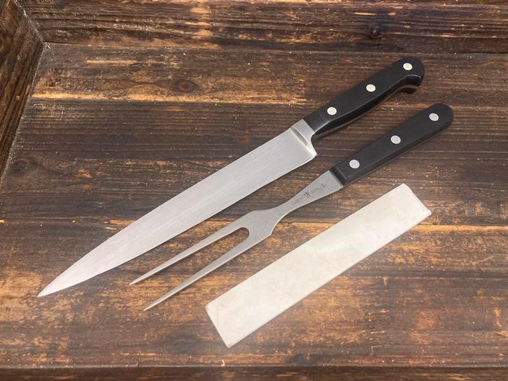 Zwilling J.A. Henckels Solingen trancheerset vlees mes vork, Caravans en Kamperen, Kampeergereedschap, Zo goed als nieuw, Ophalen of Verzenden