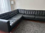 Leren hoekbank 5-zitter (Landskrona bomstad zwart), Huis en Inrichting, Ophalen, Zo goed als nieuw, Leer