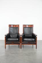 2 Rundleren Art Deco fauteuils met hoge rug van Schuitema, Huis en Inrichting, Fauteuils, Ophalen, Gebruikt, -, Design, Art Deco