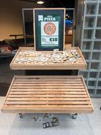houten promotiekar op wielen - verstelbare schappen, Ophalen, Zo goed als nieuw