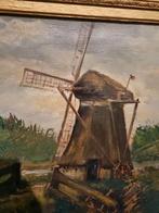 A vd Heijden olieverfschilderij molen, Antiek en Kunst, Ophalen