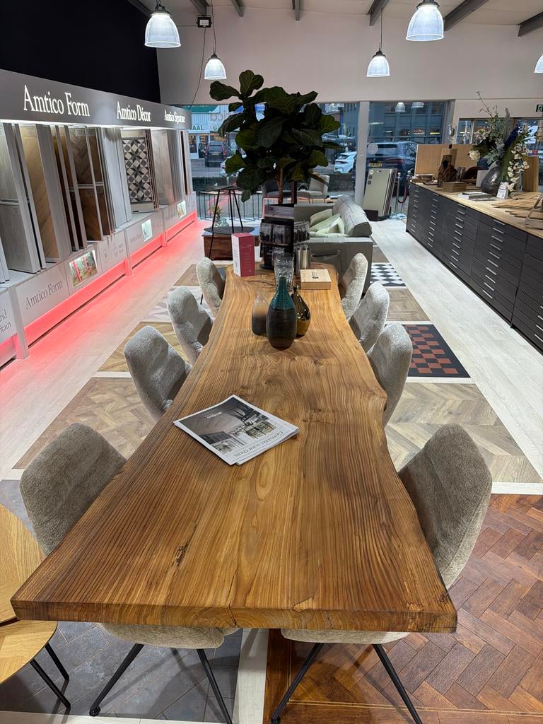Tafel Iepen hout, 100 tot 150 cm, Ophalen of Verzenden, Warm, 75 cm of meer