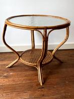 vintage rotan bamboe salontafel Rohe Noordwolde 1960, Ophalen, Vintage design, 50 tot 100 cm, 50 tot 75 cm