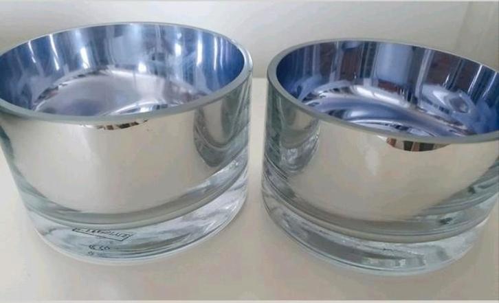 2x Lifestyle theelicht houders zilver, Huis en Inrichting, Woonaccessoires | Kandelaars en Kaarsen, Zo goed als nieuw, Minder dan 25 cm