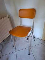 Vintage oranje stoel met chromen frame, Huis en Inrichting, Stoelen, Gebruikt, Overige kleuren, Vintage, Ophalen of Verzenden