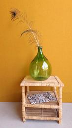 Vintage rotan lectuur tafeltje, bijzettafeltje, tafeltje, Gebruikt, Vintage, Ophalen of Verzenden, Nvt