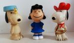 3 x Charlie Brown Luci van Pelt Snoopy met Woodstock Snoopy, Verzenden, Snoopy, Gebruikt, Beeldje of Figuurtje