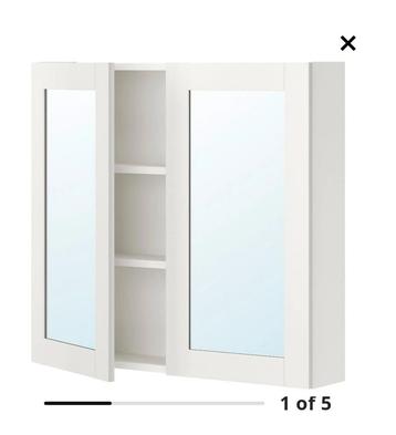 Badkamerspiegel kast Enhet Ikea wit 