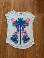 Mexx wit shirt top blauw roze tropical palmboom m 38, Maat 38/40 (M), Mexx, Wit, Ophalen of Verzenden
