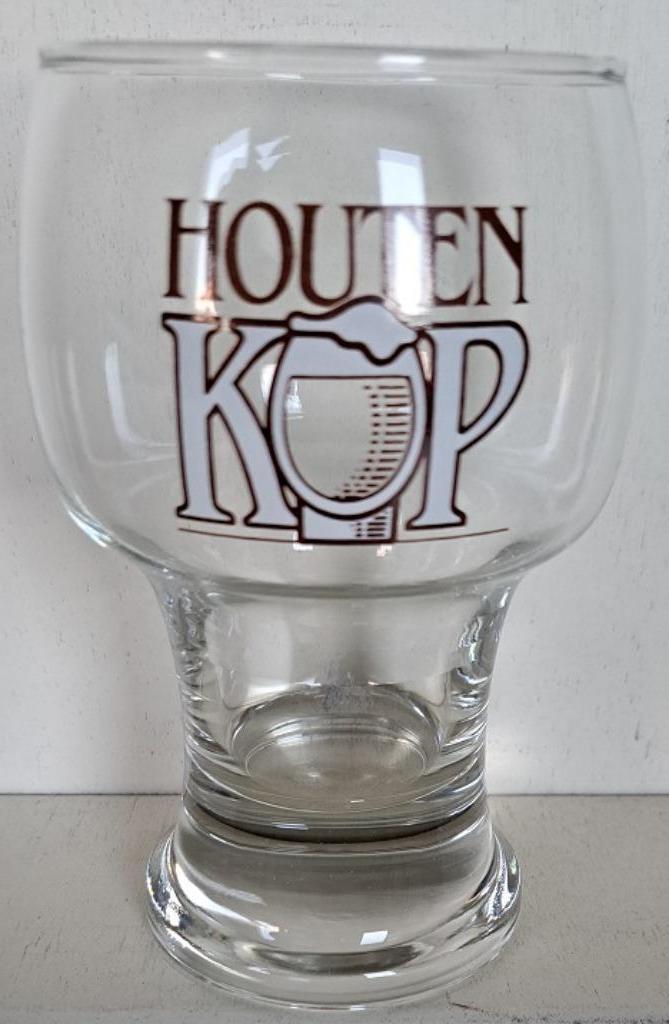 Houten Kop Bierglas op dikke voet, Verzamelen, Biermerken, Zo goed als nieuw, Glas of Glazen, Overige merken, Ophalen of Verzenden