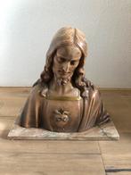 Oud Jezus Beeld met Marmeren Voetstuk, Antiek en Kunst, Ophalen of Verzenden