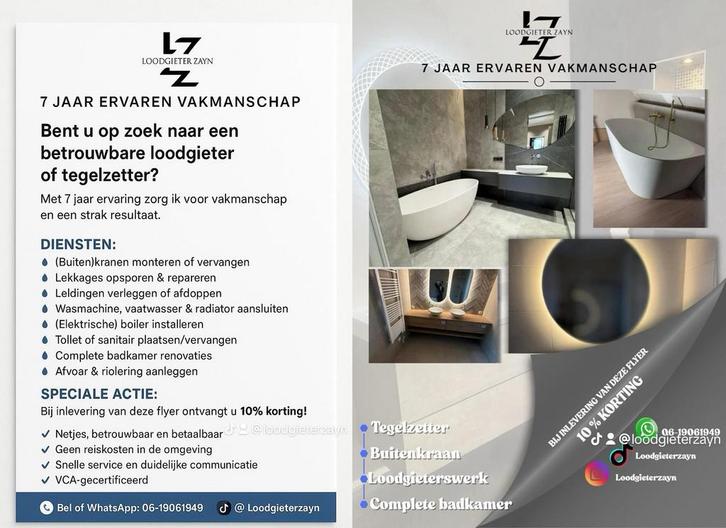 Loodgieter zayn, Tickets en Kaartjes, Kortingen en Cadeaubonnen, Eén persoon, Overige soorten