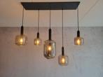 Hanglamp Light & Living, Lekar 5 lamps, mat zwart, Ophalen, Zo goed als nieuw, 75 cm of meer