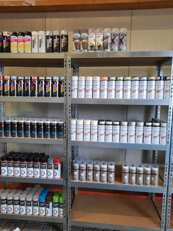 Partij van 250 spuitbussen ( 400 ml ) Diverse kleuren, Auto diversen, Onderhoudsmiddelen, Ophalen