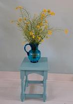 Houten tafeltje, bijzettafeltje, krukje, lichtblauw, Ophalen, Minder dan 45 cm, Minder dan 55 cm, Vierkant