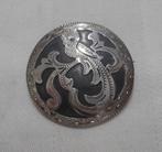Zilveren antiek broche Guatemala Quetzal vogel nr.067, Verzenden, Zilver, Broche