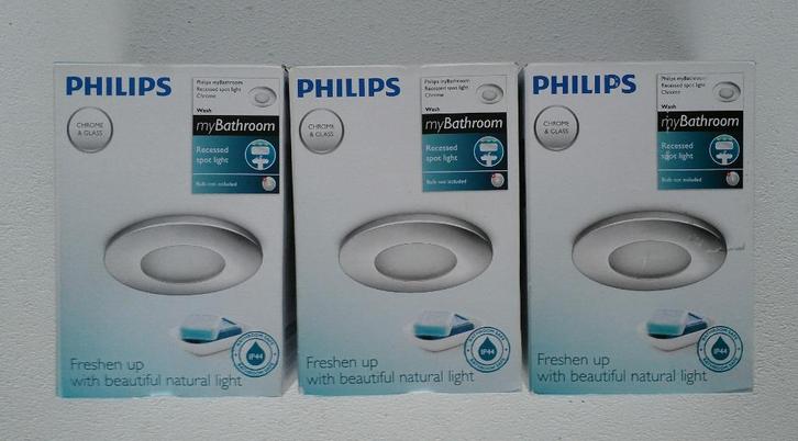 Philips 3x myBathroom Wash badkamerverlichting *nieuwstaat*, Huis en Inrichting, Lampen | Spots, Zo goed als nieuw, Plafondspot of Wandspot