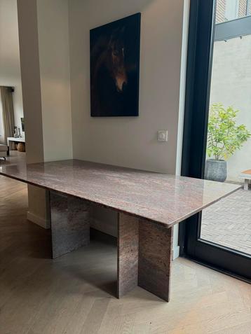 Schitterende vintage marmeren eettafel (180x90) beschikbaar voor biedingen