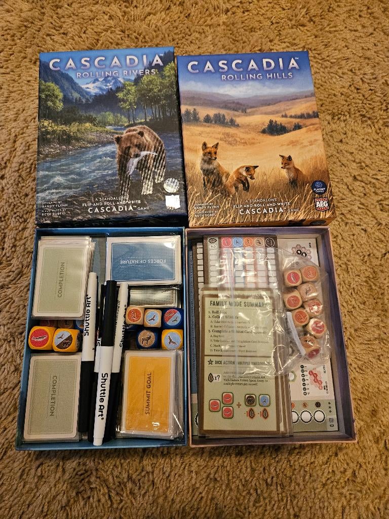Cascadia Rolling Rivers + Rolling Hills Kickstarter Editie, Hobby en Vrije tijd, Gezelschapsspellen | Bordspellen, Ophalen of Verzenden