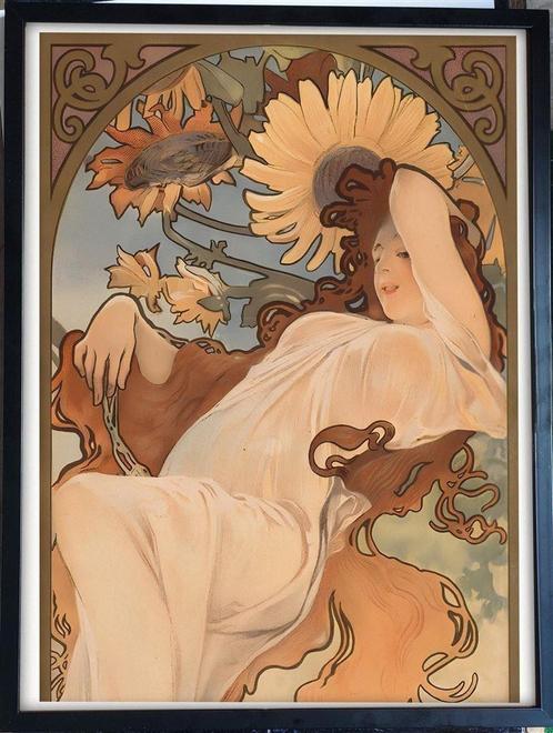 [Poster in Frame] Alphonse Mucha | Zomer, Verzamelen, Posters, Nieuw, Rechthoekig Staand, Verzenden