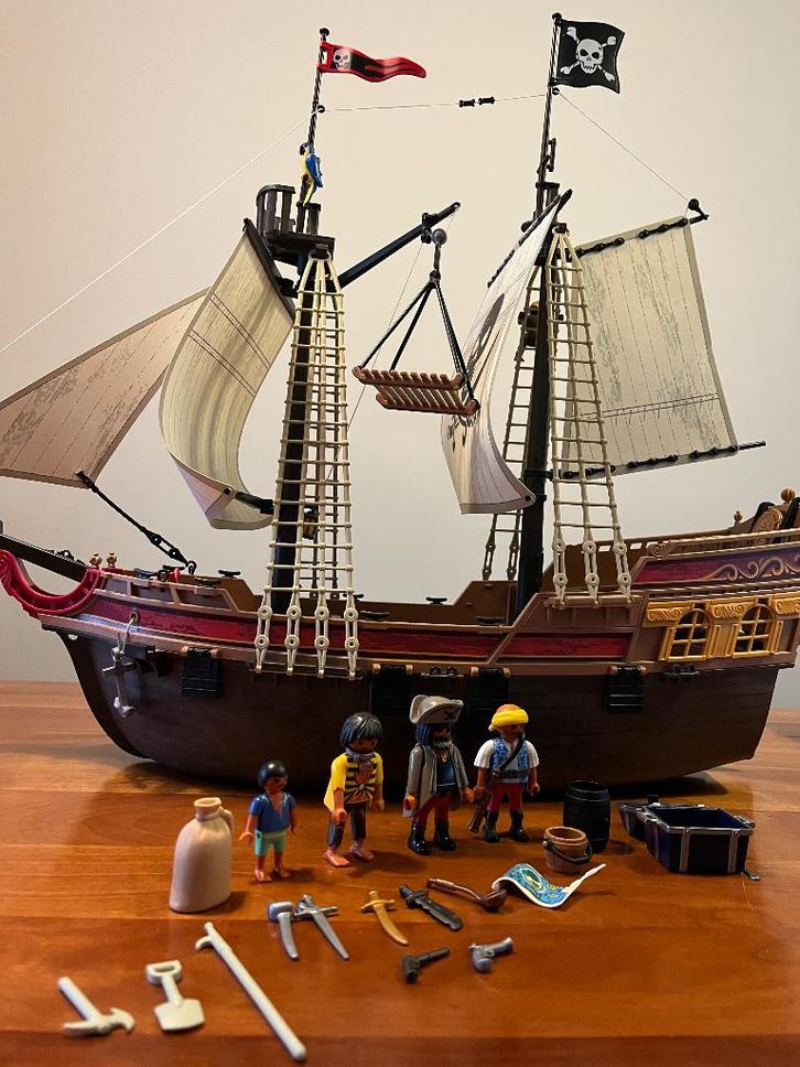 Playmobil groot piratenschip en vele extra’s, Kinderen en Baby's, Speelgoed | Playmobil, Gebruikt, Complete set, Ophalen of Verzenden