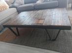 Robuuste tafel wagonhout industriële salontafel landelijk, Huis en Inrichting, Tafels | Salontafels, 50 tot 100 cm, Minder dan 50 cm