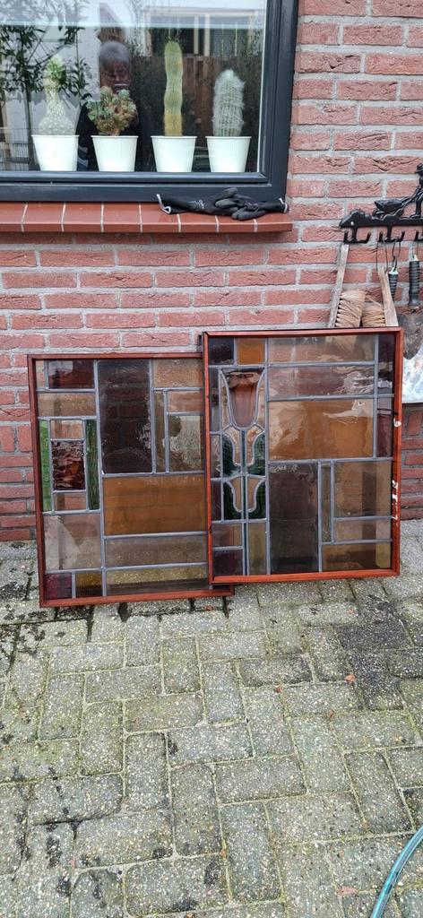 Oude glas-in-loodramen, Antiek en Kunst, Antiek | Glas en Kristal, Ophalen