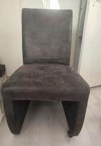 6 Eetkamerstoelen met Wieltjes - Set, Huis en Inrichting, Stoelen, Gebruikt, Bruin, Ophalen of Verzenden, Vijf, Zes of meer stoelen