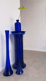Kobalt blauwe glazen design zuil, Antiek en Kunst, Antiek | Glas en Kristal, Ophalen of Verzenden