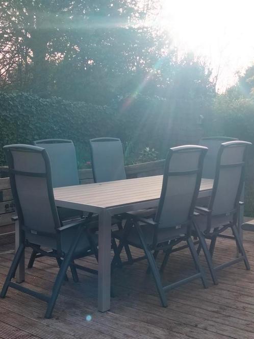 Tuinstel met 6 verstelbare stoelen!, Tuin en Terras, Tuinsets en Loungesets, Zo goed als nieuw, Ophalen